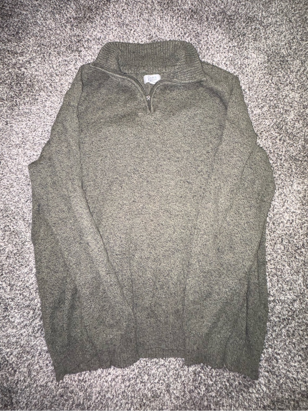croft & barrow Olive-Tone Half-Zip Sweater